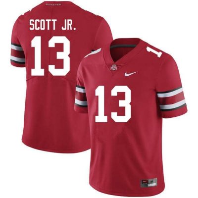 NCAA Ohio State Buckeyes Men's #13 Gee Scott Jr. Scarlet Nike Football College Jersey TJV8345KU